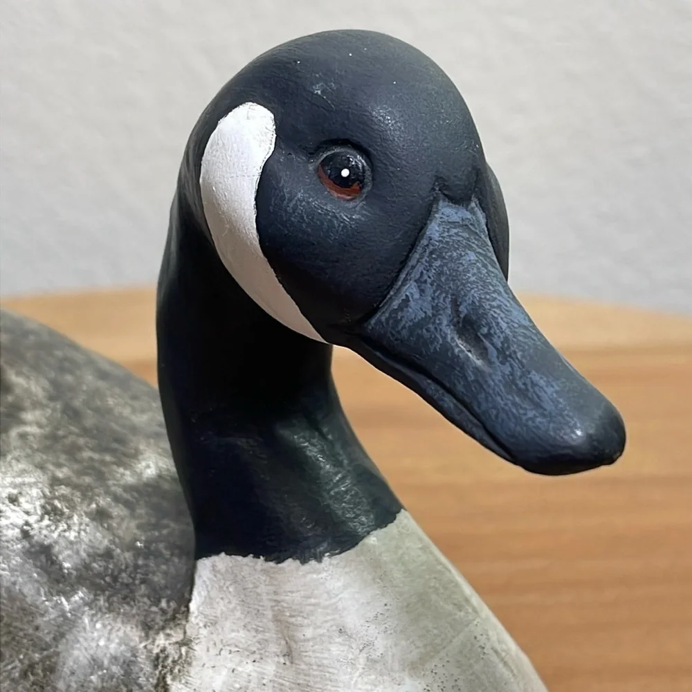 Vintage Hand Crafted Hand Made ‘87 Ceramic Goose Black &White Rustic Cabin Decor